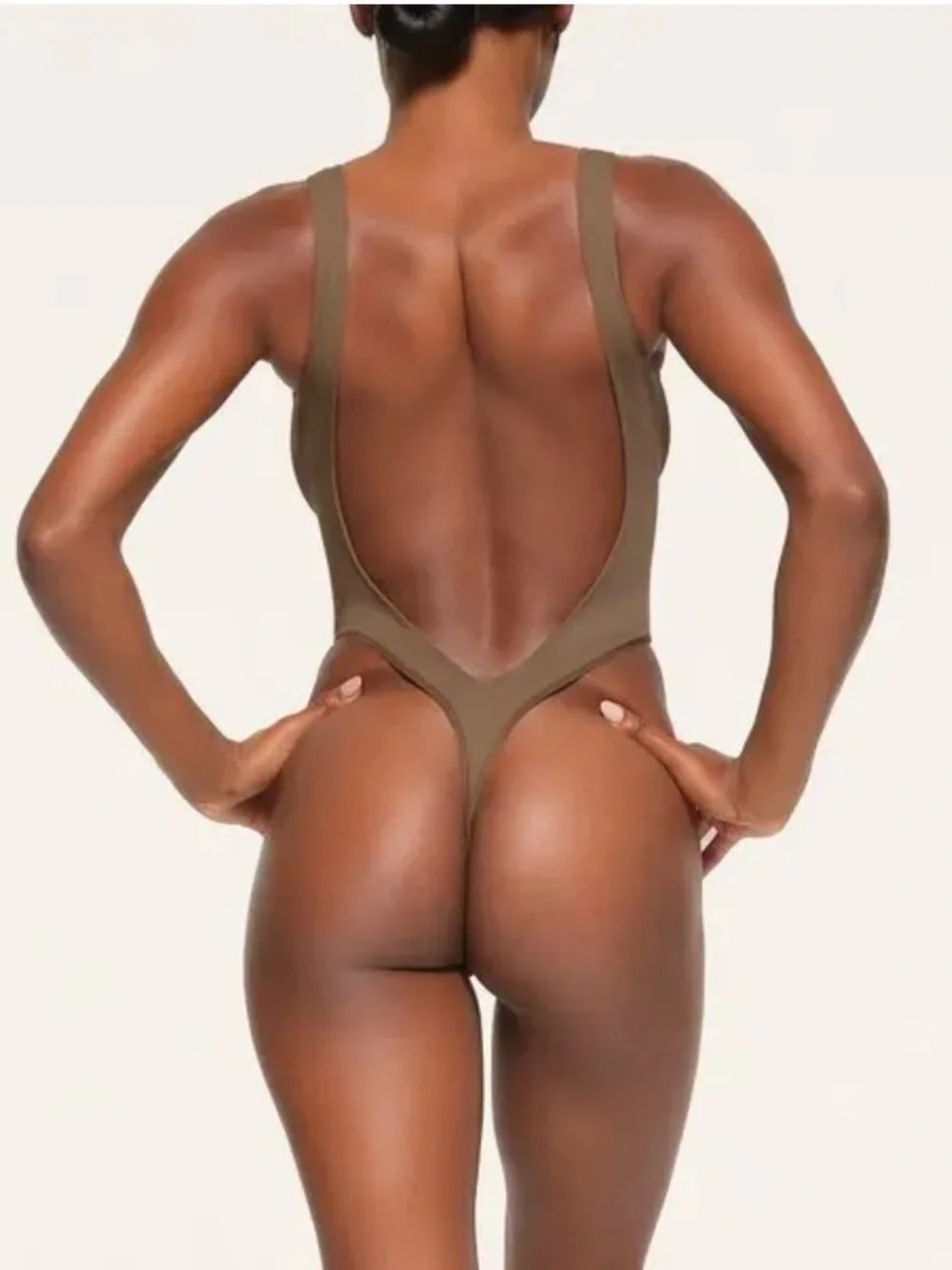 SKIMS Contour High Cut Bodysuit - Olive